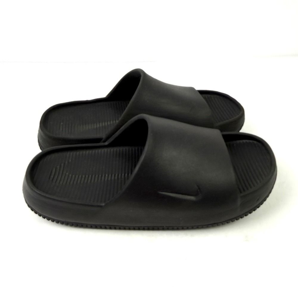 Nike Calm Slides Sandals Black Rubber Platform Womens 8 Slip On Mens 7 - Picture 4 of 8